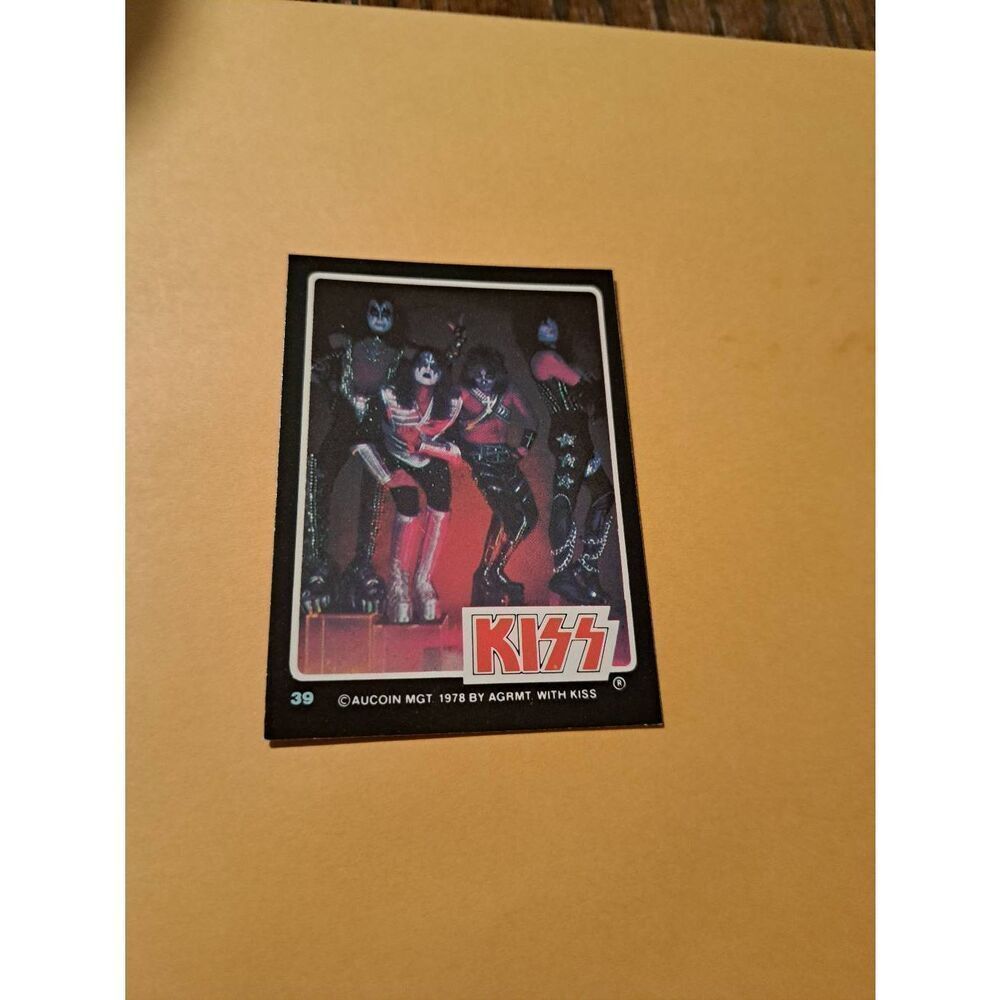 Vintage 1978 Aucoin Management AGRMT KISS Trading Card No 39 Collectible Rock